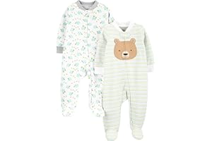 Simple Joys by Carter's Baby-Girls Neutral 2-Pack Cotton Footed Sleep and PlayBaby and Toddler Sleepers