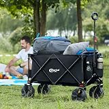 Portal Folding Beach Trolley Camping Wagon Cart, 110kg Capacity, All-Terrain view 4
