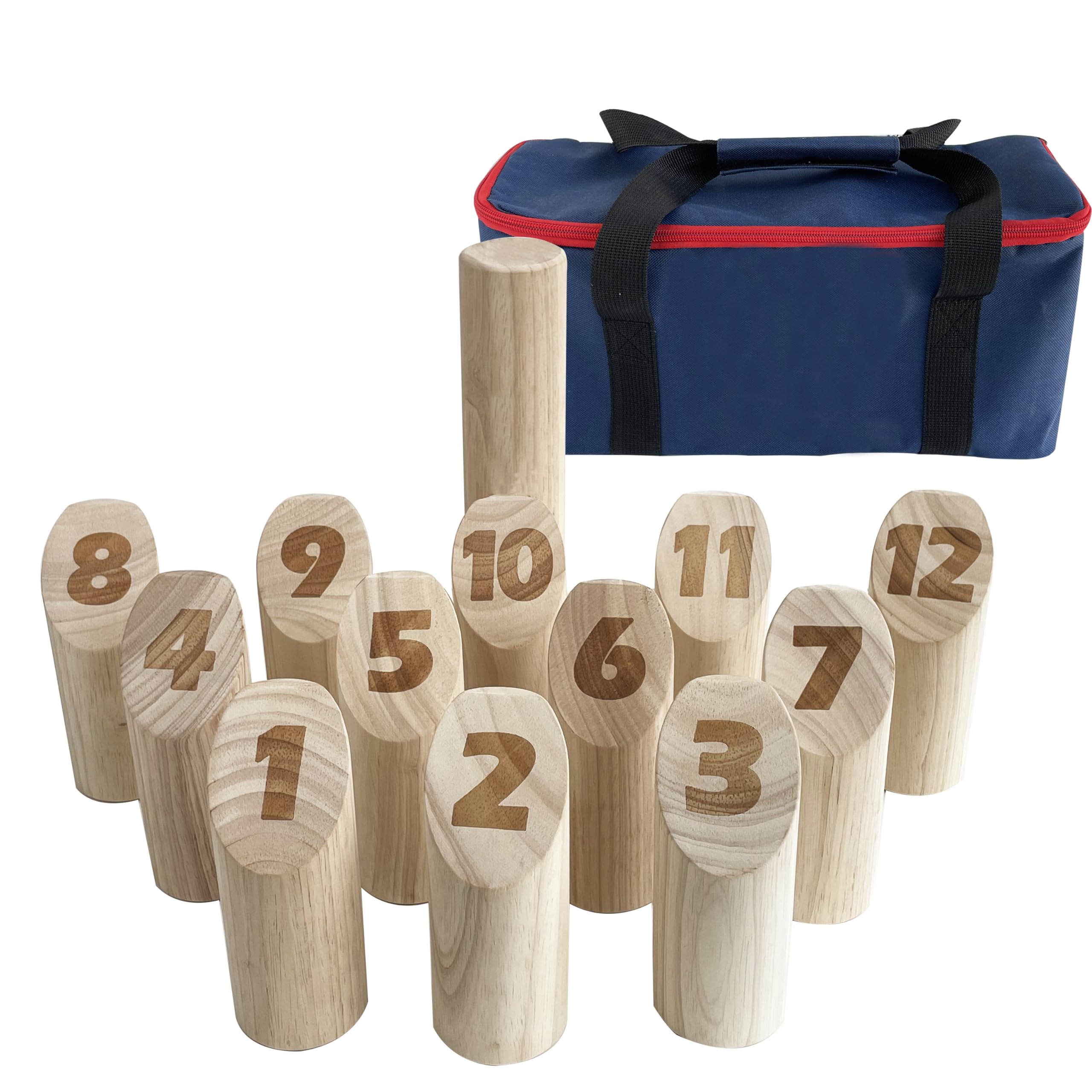 Numbered Block Toss Games Outdoor Wooden Throwing Yard Game Stick Timber Game Set (Classic-Carry Bag) — image 1