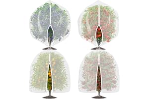 OZMI 4PCS Fruit Tree Blueberry Bush Netting Cover, 2.3x3.4 FT Bird Netting for Garden Protection with Zipper & Drawstring, Shrubs Tomato Strawberry Plant Bushes Protector Net Covers Barrier Mesh Bags