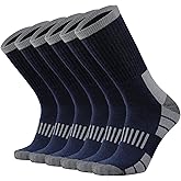 RedHero Men's Cotton Heavy Thick Full Cushion Crew Socks Moisture Wicking Control Thermal Winter Athletic Steel Toe Work Boot