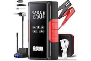 Coseng J26 Portable Car Jump Starter with Air Compressor, 3500A 12V Car Battery Booster (All Gas & up to 6.0L Diesel Engines), 150PSI Tire Inflator, Smart Jumper Cables, 3-Mode Emergency Flashlight