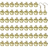 CHGCRAFT 50 Pcs Apple Charms Brass Fruit Charms Pendants Apple Bead Charm Crafts Supplies for DIY Earrings Necklace Bracelet Jewelry Making Accessories