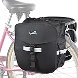 Lumintrail Bike 36L Double Panniers - Saddle Bags for Rear Rack Bicycles with Safety Reflective Strips, and Carrying Handle -