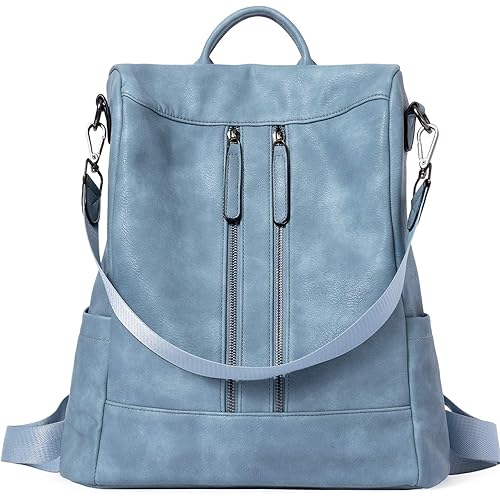 BROMEN Women Backpack Purse Leather Anti-theft Travel Backpack Fashion Shoulder Handbag
