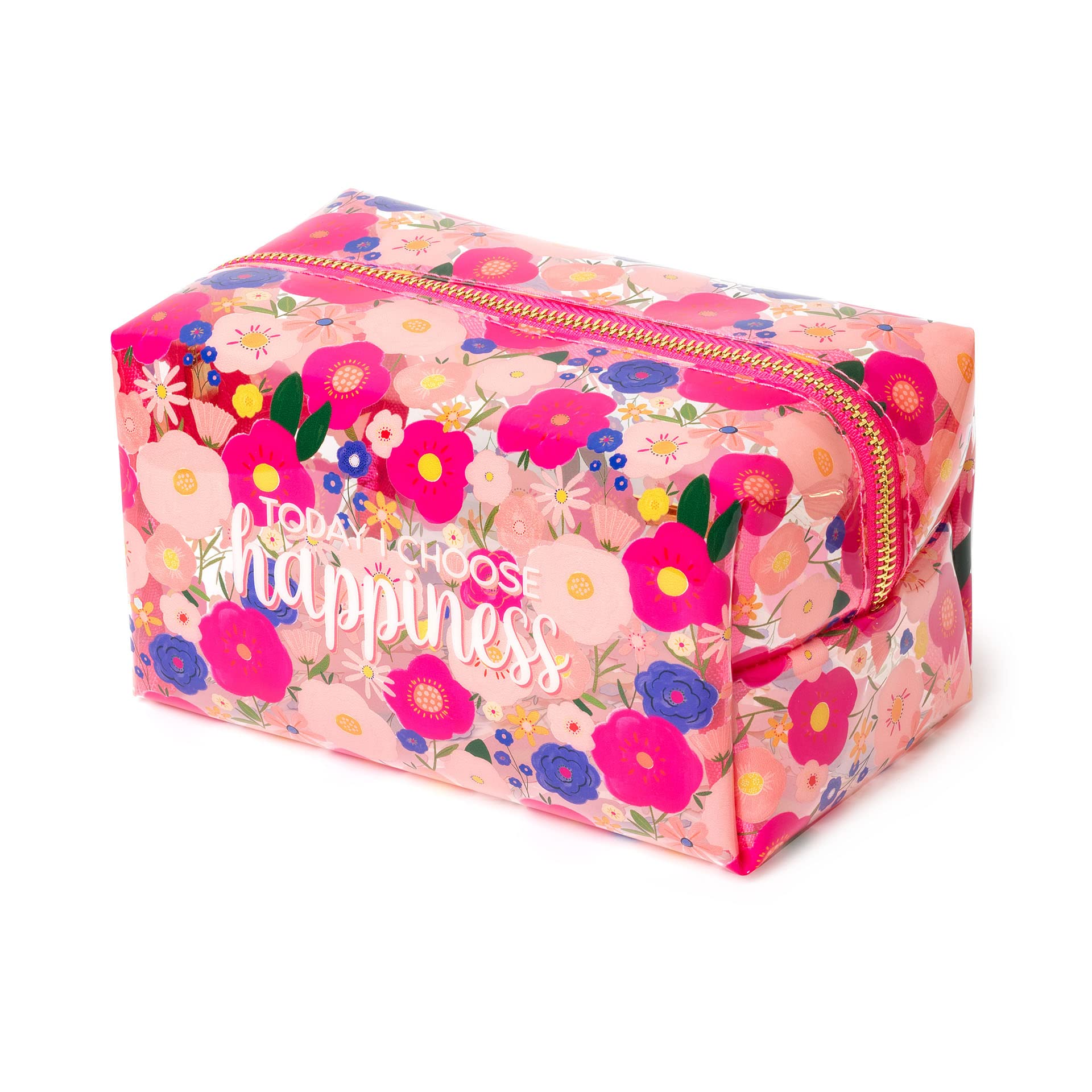 Legami - Makeup Bag, Makeup Queen, 18x14 cm, Metal and TPU, Flower Theme, Capacity, Zip Closure