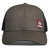 Wolverine Standard Trucker Hat | Mesh Back | Snapback | Adjustable | Rugged | Durable | Workwear, Red Logo-Black Olive, One Size