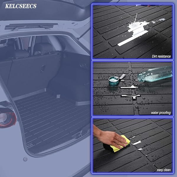 KELCSEECS ALL WEATHER FLOOR MATS & CARGO LINER SET FOR 2015 2014 2013 2012 CIVIC & CIVIC SI ONLY SEDAN (NOT COUPE) CAR MATS CARGO MAT FLOOR LINERS TRUNK MAT CIVIC TRUNK LINER