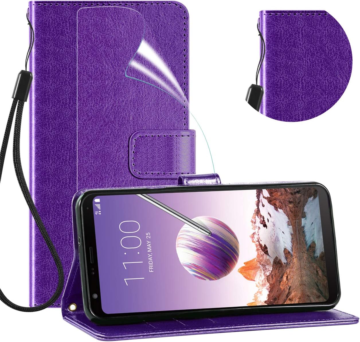 Best Lg Stylo Glass Screen Protector And Case With Card Holder