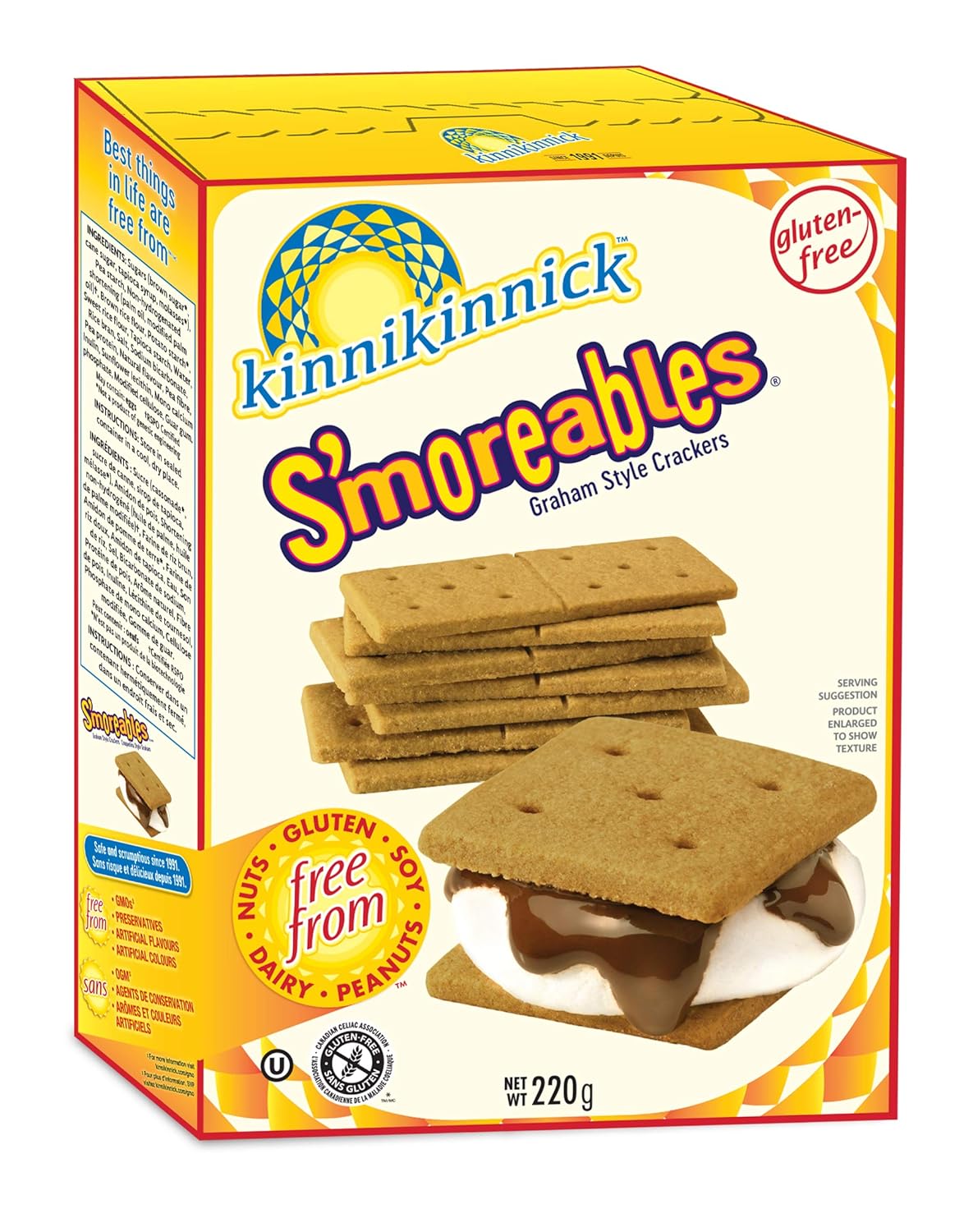 Amazon Com Kinnikinnick Gluten Free S Moreables Graham Style Crackers 8 Ounce Pack Of 6