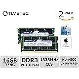 Timetec Hynix IC Apple 16GB Kit (2x8GB) DDR3 1333MHz PC3-10600 SODIMM Memory Upgrade For MacBook Pro 13-inch /15-inch /17-inch Early/Late 2011, iMac 21.5-inch Mid/Late 2011,27-inch Mid 2010/2011, Mac mini Mid 2011/ Server (16GB Kit (2x8GB))