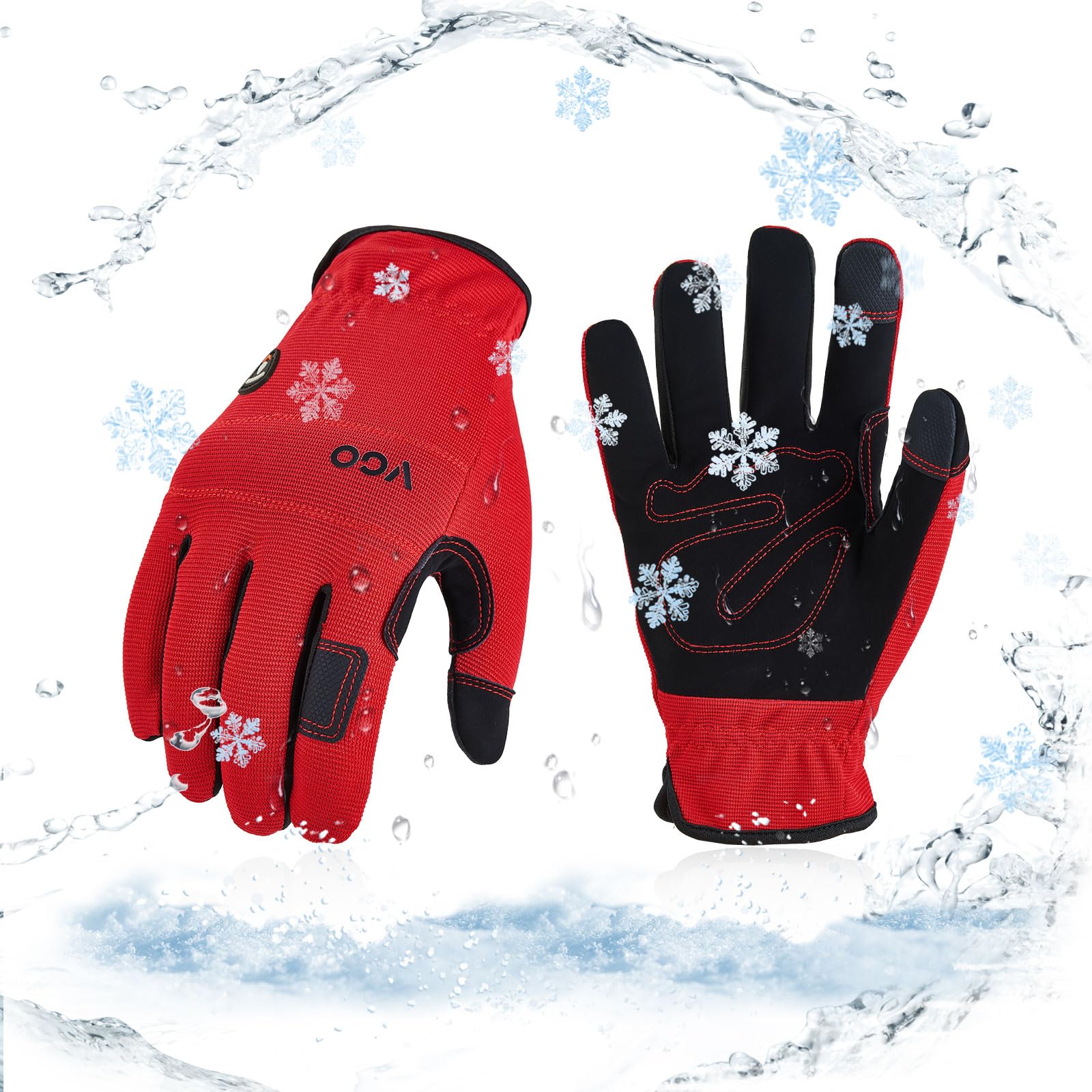 Vgo... Winter Work Gloves Waterproof Touchscreen, Warm Safety Working Gloves in Cold Weather Light Duty Mechanic Gloves — image 1