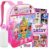 LOL Dolls Backpack with Lunch Box Set - Bundle with 16" Backpack, Lunch Box, Water Bottle, Stickers, More | LOL School Supplies