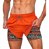 Cozople Mens Swim Trunks Quick Dry Bathing Suit with Compression Liner 5.5" Inseam Anti Chafe Beach Swim Shorts