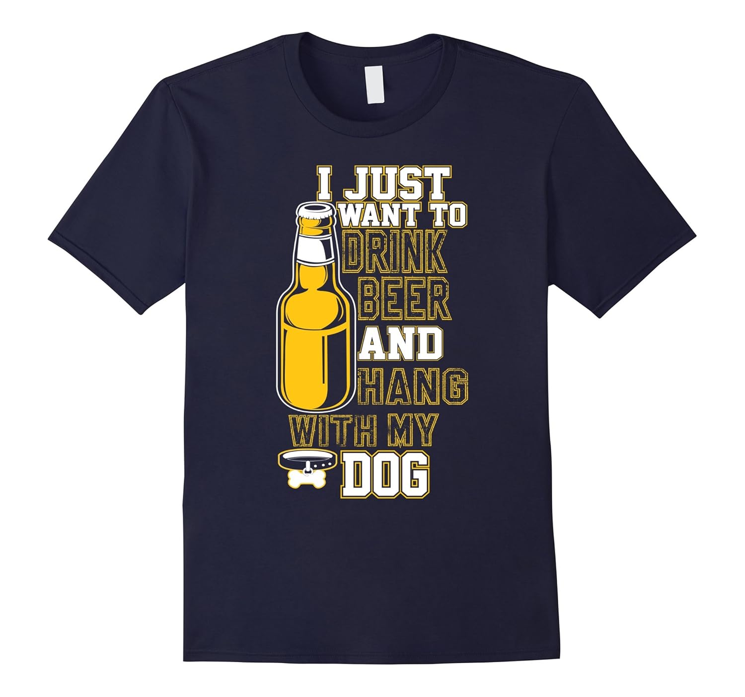 Drink Beer And Hang With My Dog Funny Beer T-Shirt for Men-ANZ