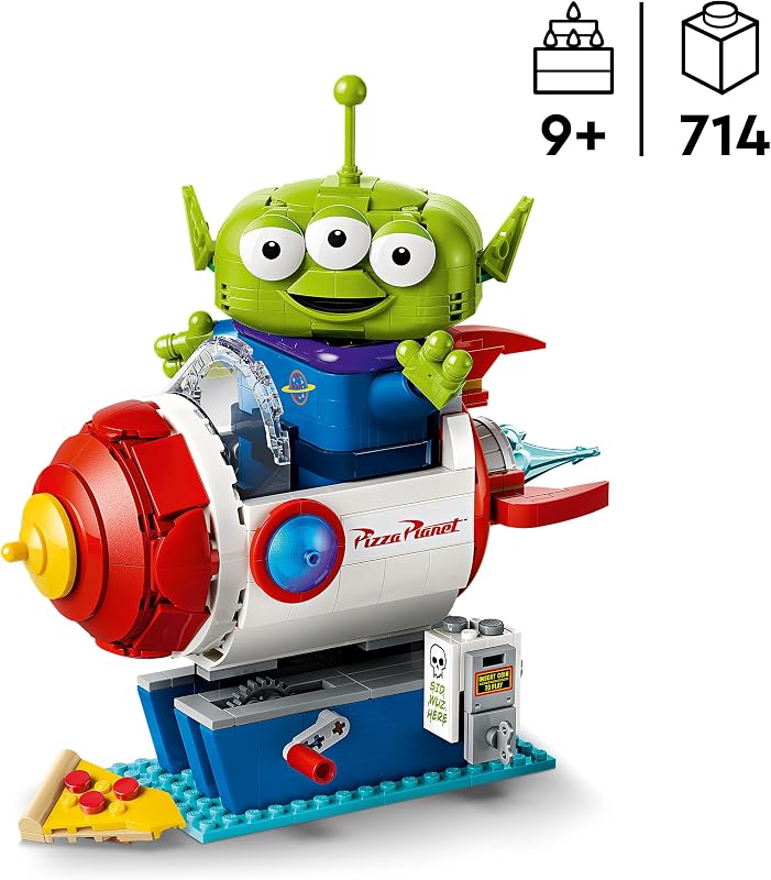 | Disney y Pixar Toy Story Marcianito con Cohete de Pizza Planet - Cohete Espacial de Juguete con Figura de Alien - Decoración del Dormitorio - Regalo para Niños y Niñas de 9+ Años - 43307 — foto 2 de 8