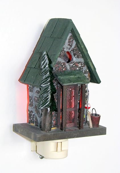 Amazon.com: Rustic Lodge Stone Cabin Night Light: Home & Kitchen