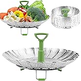 Consevisen Vegetable Steamer Basket for Cooking Food, Stainless Steel Veggie Steam Basket for Pot, Folding Expandable Steamin