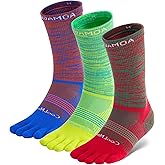 likloks Crew Toe Socks for Women Men - Athletic Running Hiking Socks with Toes - Comfortable Soft Breathable