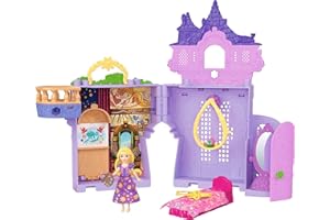 Mattel Disney Princess Toys, Rapunzel Storytime Stackers Doll House Tower with Rapunzel Small Doll, 1 Pascal Figure & 7 Accessories, Inspired by Movie