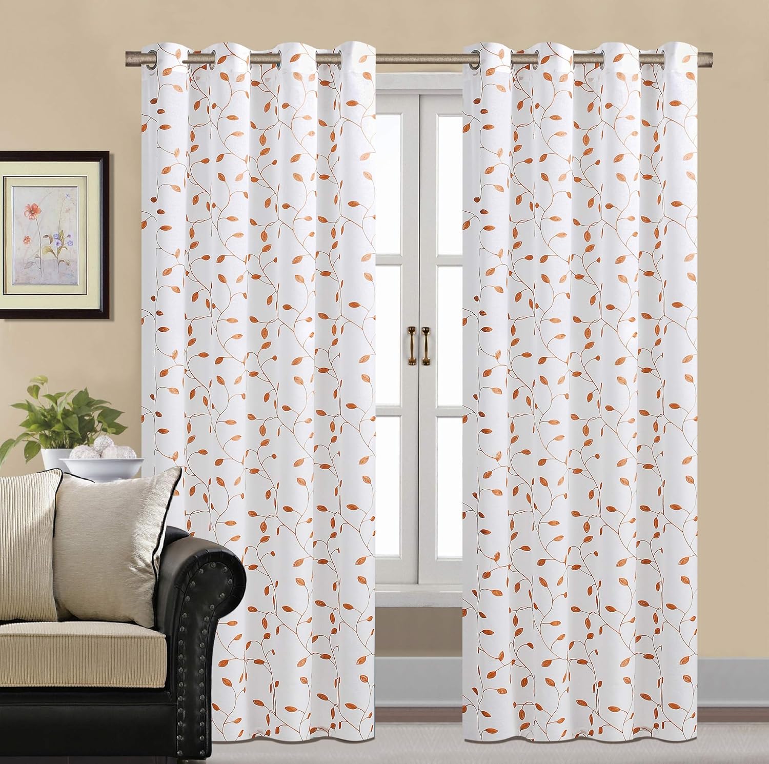 All American Collection Embroidered Doli Sheer Curtain One