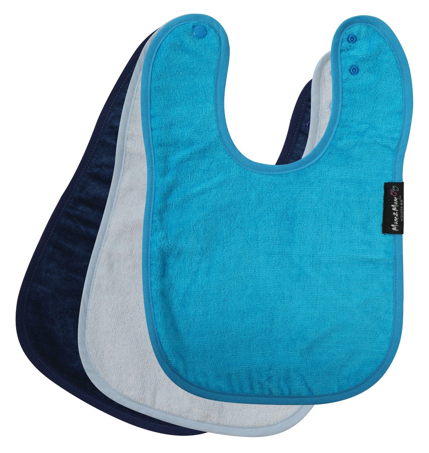 Standard Wonder Bib, 3 pack - Navy, Baby Blue, Teal