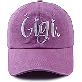 Wsaztulp Gigi Mimi Hats for Women, Adjustable Cotton Embroidered Grandma Baseball Cap