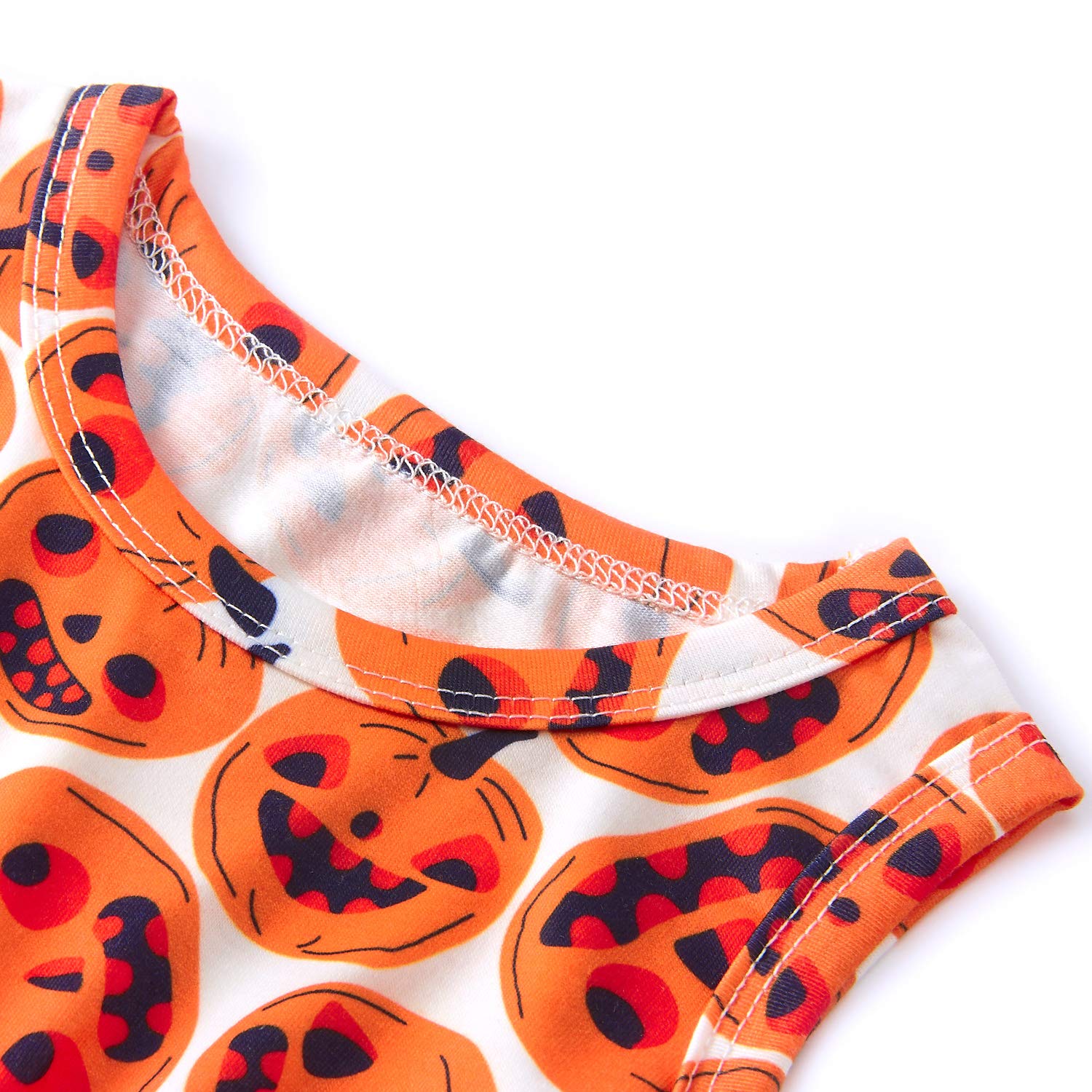 RAISEVERN 6-12 mesi Baby Pagliaccetto Unisex Baby Outfit misto cotone con stampa zucca Playsuit innocuo bianco Comfy tuta taglia 90