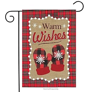 Briarwood Lane Warm Wishes Burlaps Winter Garden Flag Mittens Let It Snow 12.5" x 18"