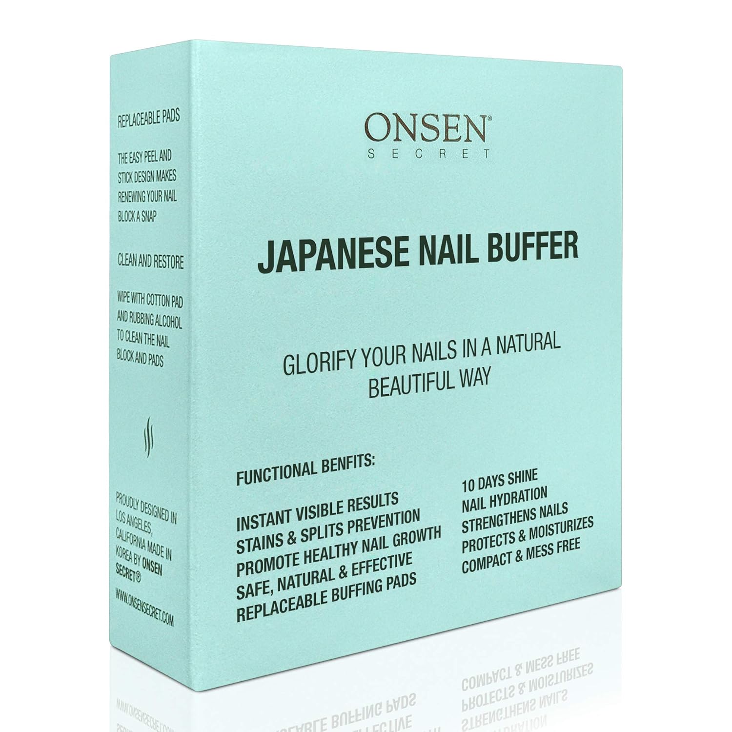 Onsen Professional Nail Files and Buffer, Ultimate Shine Nail Buffing Block With 3 Way Buffing Methods, File, Smooth & Shine, Compact Purse Size Manicure Tools for Optimum Nail Care : Onsen Buffer : Beauty