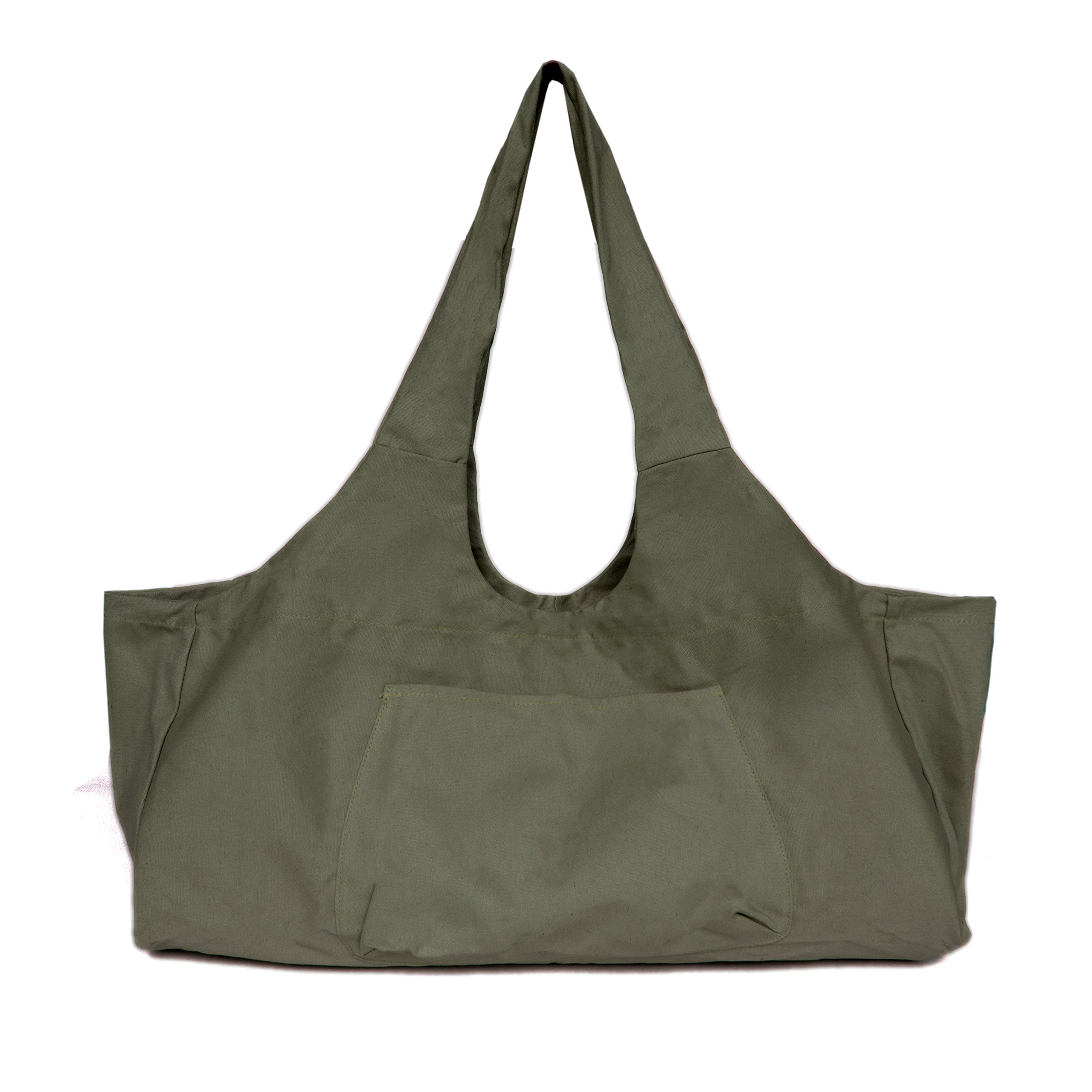 3DTengkit Yoga Bag Large Yoga Mat Bag,Canvas Yoga mat Tote Bag with Inside Zip Pocket Fits Most Size Mats (Army Green)