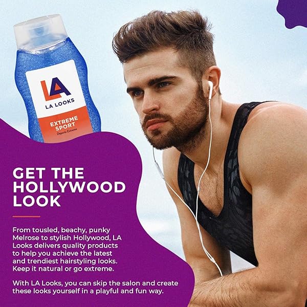 LA LOOKS STYLING HAIR GEL – EXTREME SPORT – 20 OZ – HOLD FOR HIGH PERFORMANCE ACTIVITY