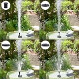 LAWOHO Solar Fountain Pump Kit with Panel 1.8W 3m Cable 4 Nozzles view 4