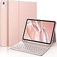 CHESONA Keyboard Case for iPad (A16) 11th/10th Generation (2025/2022), Detachable Wireless Keyboard, Stand Folio Keyboard Cover with Pencil Holder, Thin & Light (Pale Pink)