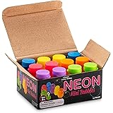 Mini Neon Party Bubbles for Kids - (Pack of 12) Bulk Bubble Wands and Bottles for Blowing Bubbles, Birthday Party Favors, Toy