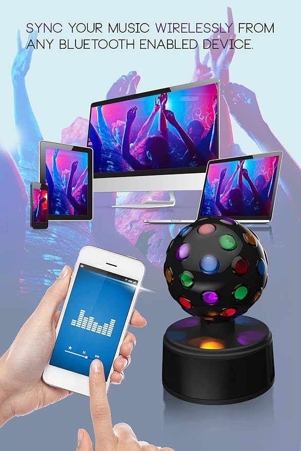 sharper image led disco ball speaker sbt 1030