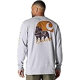 Carhartt Mens Loose Fit Heavyweight Long-Sleeve Pocket Dog Graphic T-Shirt
