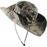 Micoop Wide Brim Military Camouflage Hat Summer Fishing Hunting Camping Hiking Cap Outdoor Sun Hat Boonie Hat