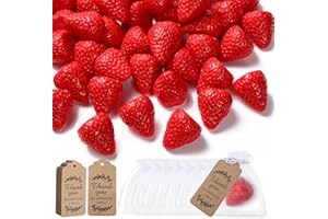 Loopeer 48 Set Strawberry Baby Shower Soaps Favors Handmade Scented Strawberry Soap with Thank You Cards Organza Bags for Baby Shower Guest Gift Gender Reveal Favor