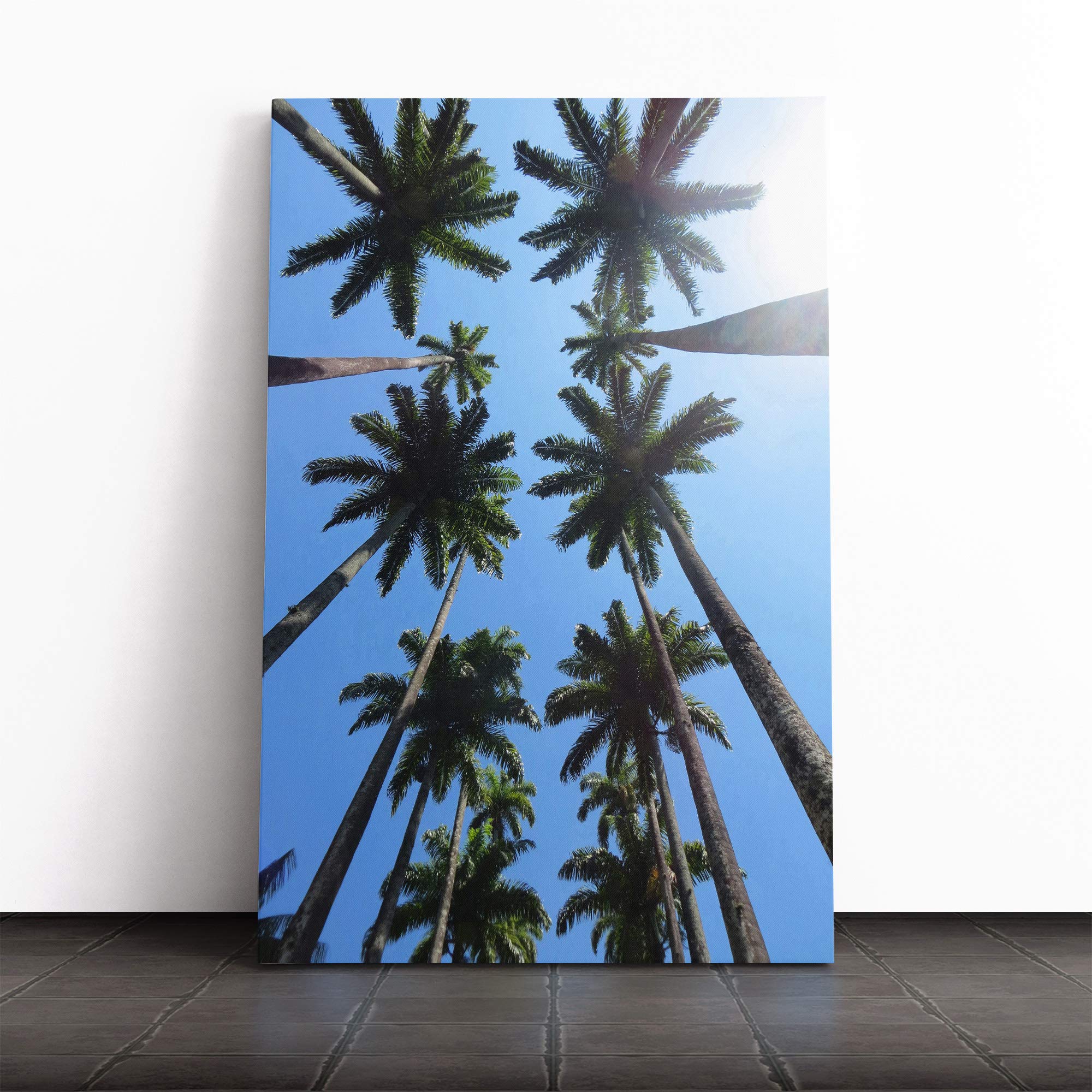 Palm Trees Landscape (4) Canvas Print | Gallery Wrapped 30mm Frame Wall Art | 20x14 inches | Ready to Hang | Modern Floral Picture | Living Room Bedroom Lounge Office