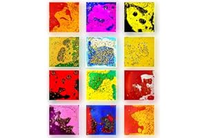 ONYOLOY Liquid Sensory Soft Gel Toys - Set of 12 - Square Sensory Fidget Toys, Water Sensory Toys for Nursery, Playroom, Toddlers and Kids with Autism.