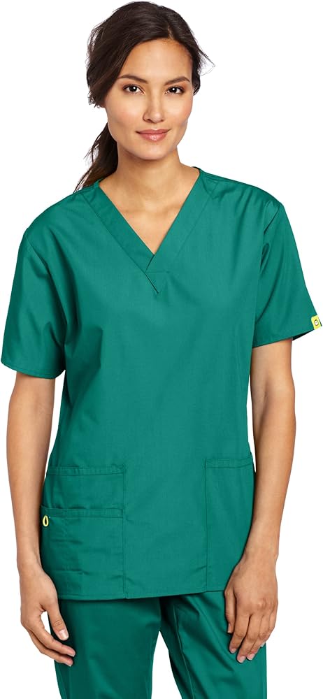 Amazon Com Wonderwink Women S Origins Bravo V Neck Top Hunter Green X Large Medical Scrubs Shirts Clothing