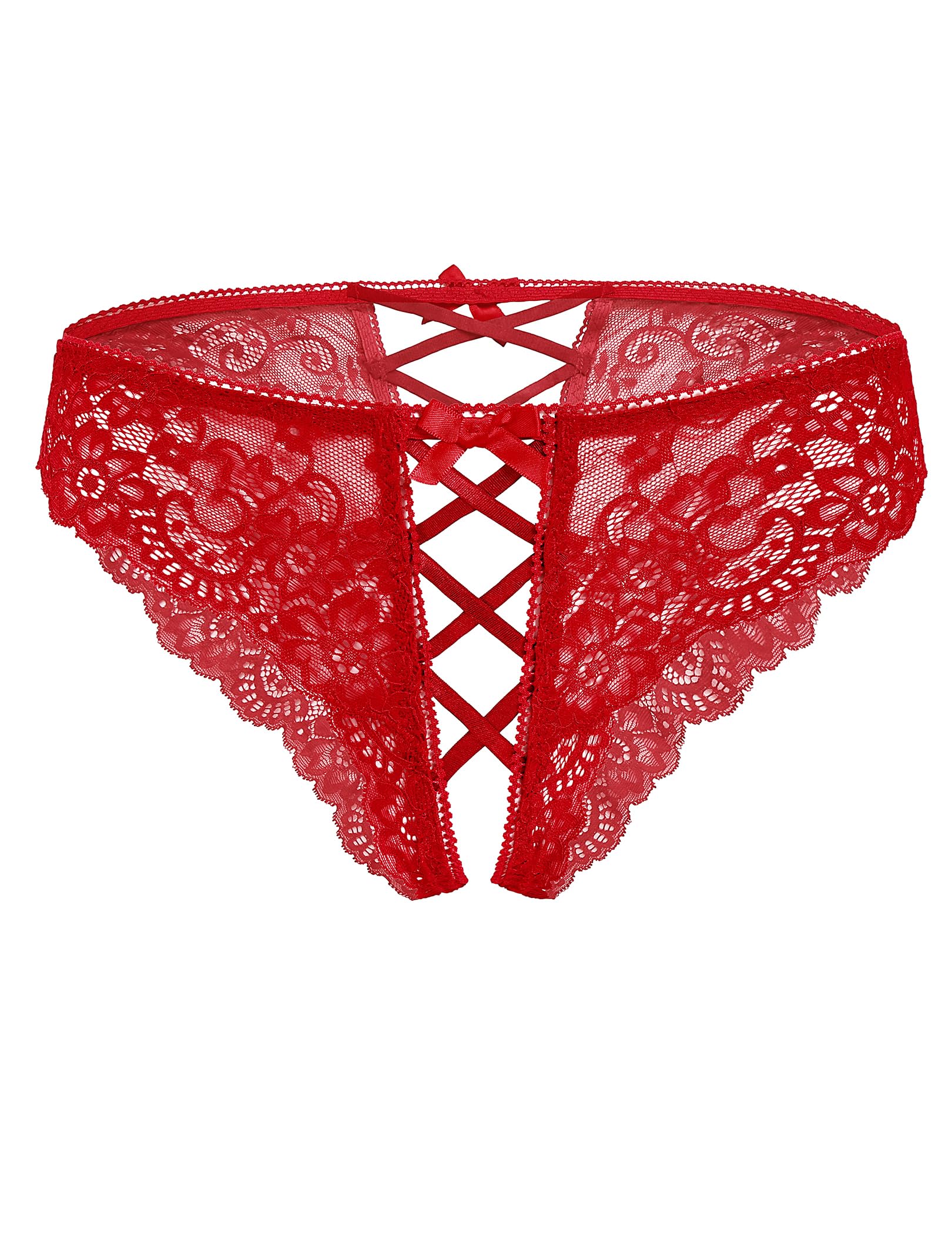 Photo 1 of Avidlove Sexy Underwear for Women Naughty Panties Lace Hipster Underwear Red