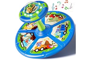 Lehoo Castle Dinosaur Sit and Spin Toys for Toddlers 1-3 Boys Birthday Gift, 360° Toddler Spinning Seat with Lights and Music, Sensory Toys for Boys Age 2-4