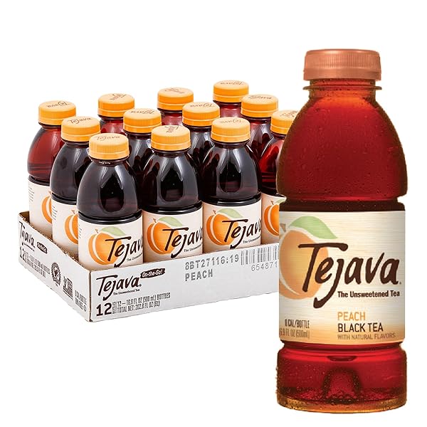 TEJAVA UNSWEETENED PEACH ICED TEA, 16.9 OUNCE PET...