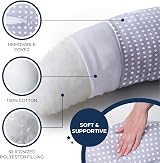 Niimo XXL Pregnancy Pillow & Nursing Pillow 2-in-1 100% Cotton Cover view 5