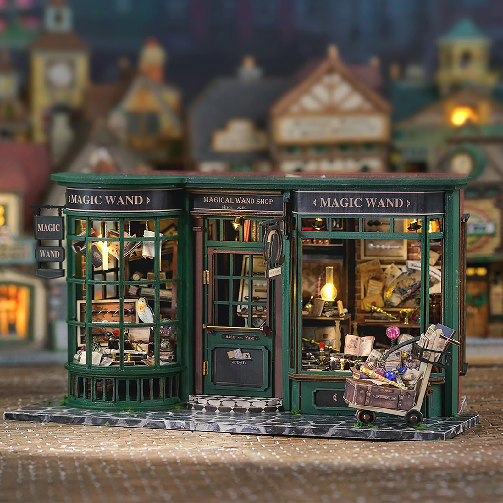 GuDoQi DIY Miniature House Kits, DIY Miniature Dollhouse Kit with Furniture, Tiny House Kits 1:24 Scale, Creative DIY Crafts for Adults Teen, Christmas Birthday Gifts, Magic Shop