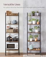 VASAGLE 5-Tier Ladder Shelf Industrial Bookcase Rustic Brown Black LLS45X view 9