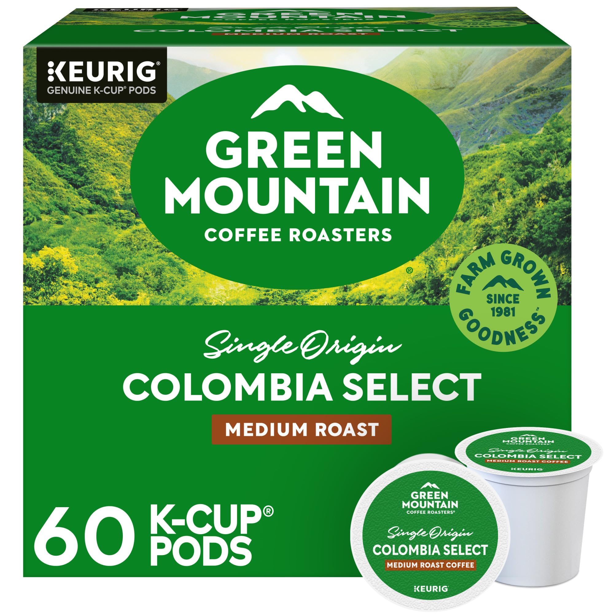 Green Mountain Coffee Roasters Colombia Select, Keurig Single Serve K-Cup Pods, Medium Roast Coffee, 60 Count, (6 Packs of 10) Image