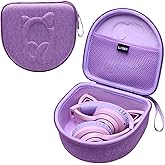 Kids Headphones Case Compatible with iClever BTH13 / HS01 / HS20 and Riwbox CT-7 / CT-7S / CF9 and ONITOO B90 Cat Ear Kids Headphones, Purple(Case Only)